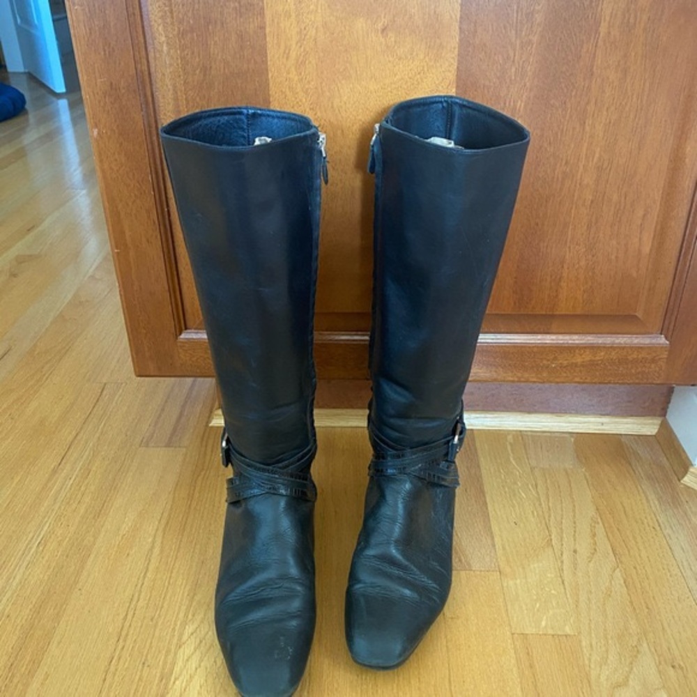 Authentic Black Leather Massimo
Dutti Heeled Boots